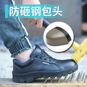 Casual Shoes Men's Leather Labor Protection Breathable Steel Toe Cap Four Seasons Ladies Work