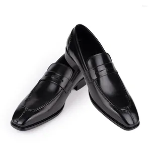 Casual Shoes Men Leather Black Brown Comfortable High-end Handmade Fashion Daily Dating Slip-On Wedding Party Dress Shoe For