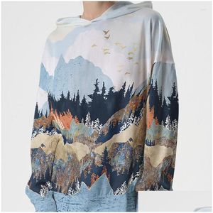 Womens Hoodies Sweatshirts Streetwear Boho Tie Dye Y2K Aesthetic Women Large 2Xl Sweatshirt Clothes For Teens Goth Korean Fashion Tops Dhqkl