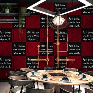 Wallpapers Wellyu Retro Nostalgic Industrial Wind Internet Cafe English Alphabet Wallpaper Barbecue Barber Shop Background