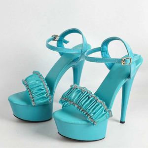Модельные туфли Элегантные женские вечерние свадебные туфли Модные плиссированные дизайнерские сандалии с открытым носком и пряжкой на платформе Высокие каблуки Белый H240401PXHF