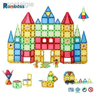 Блоки Romboss Magnetic Designer Construction Set пластиковый магнитный лист строительство здания здания мальчики девочки Детские игрушки подарки 240430