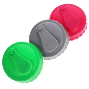 Dinnerware 3pcs Good-sealing Soda Can Stopper Reusable Silicone Drinks Lid Sealed Lids