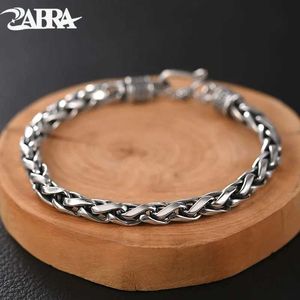 سلسلة Zabra S925 سوار سيلف سيلف العارضة سوار النسيج الهيب هوب المجوهرات الممتازة 6 مم Q240401