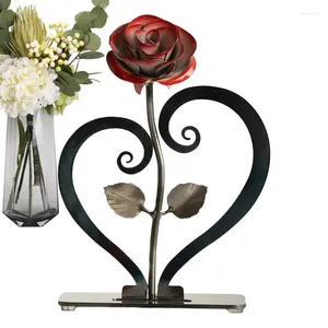 Dekorative Blumen Metall Rose Geschenk handgeschmiedetes Eisen mit Ständer Hochzeitstag für Frau Wohnzimmer Schlafzimmer Arbeitszimmer