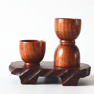 Bicchieri da vino 4 bicchieri ecologici in legno massello in stile giapponese per sake, tè e caffè