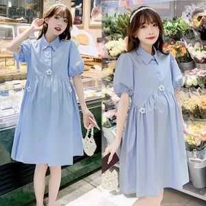 Maternity Summer Dress Set Chao Mom Maternity Set Petite Plus Size Loose Summer Nursable Skirt Maternity Dresses 240321