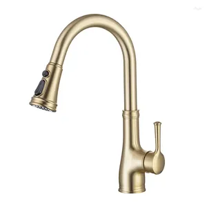 Kitchen Faucets High Quality SUS304 Stainless Steel Sink Faucet Pull Out Cold Water Tap With 3 Mode Spray 1 Hole Handle