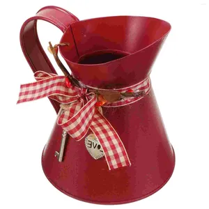 Vaser Flowerpot Tenn Bucket Rustic Ornament French Country Metal Jug Iron Creative Vase