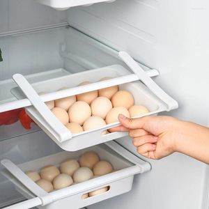 Garrafas de armazenamento 12 grades tipo gaveta caixa ovo organizador geladeira cozinha frutas bandeja vegetal pendurado prateleira branco