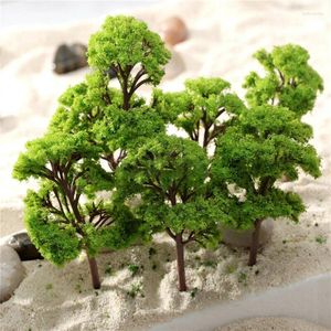 Fiori decorativi 10 pezzi Paesaggio di albero artificiale in miniatura Modello in plastica Mini Decorazione Giardino Fiore Paesaggio Forniture Giocattolo fai da te per bambini