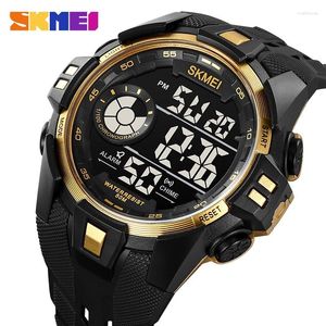 Armbandsur Skmei Time Stopwatch Chronograph Date Timer Alarm Clock Week Night Light Hour Chime 24 System Electronic Movement 2123