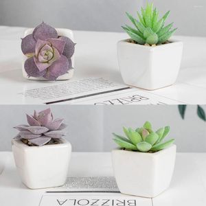 Decorative Flowers 4pcs Artificial Plants Oxygen Supplier For Natural Ambiance Eco-friendly Green Fingers Indoors In Pots