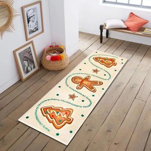 Table Mats Gingerbread Man Doormat Area Rug Non-slip Christmas Carpet Indoor Plush 45 120cm