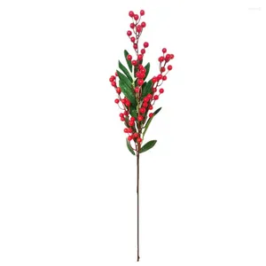 Flores decorativas Linda fruta simulada 3fork Blueberry Branch adiciona uma vibração natural e refrescante ao seu espaço, perfeito para todas as estações