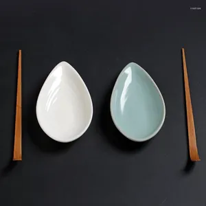 Tea Scoops Jade Porselen Seramik Beyaz Yazılım Tutucu Seti Tören Aksesuarları Kaşık Kürek Kepçesi