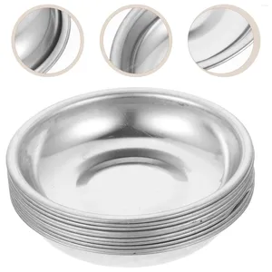 Plates 10 Pcs Seasoning Dish Sauce Metal Mini Barbecue Soy Round Stainless Steel Small Bowls