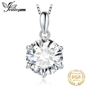 Jewelry D Color 1ct 15ct 2ct 3ct Round 925 Sterling Silver Pendant Necklace for Woman No Chain 240311