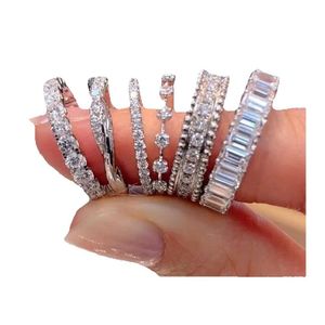 Diamond Ring Finger Fine Jewelry Designer Shining CZ Zircon Wedding Engagement Rings for Women Lovers Gifts