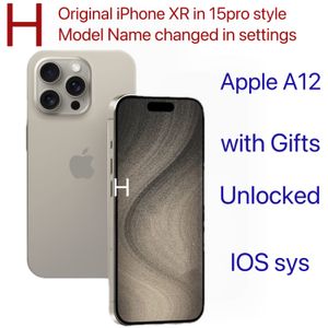 Original unlocked iphone XR converted to iphone 15pro Edition 4G LTE unlocked phone with 15pro cassette sealed 4G RAM 256GB ROM OLED screen and 100% battery life