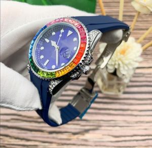2024 Top Luxury Women Watches Mens Watch Quartz Relógios Múltiplas Cores Borracha Homens Relógios Relógios de pulso de vidro Relógio de luxo com relógio de vidro de safira