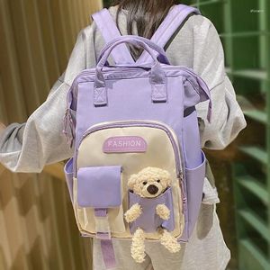 Sacos escolares moda senhora kawaii impermeável mamãe saco menina bonito mochila de viagem mulheres desenhos animados nylon na moda feminina laptop faculdade