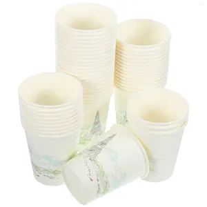 Disposable Cups Straws Christmas Cup Party Dinnerware Paper Beverage Festival Drinking Espresso Coffee