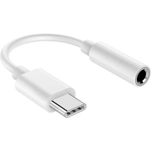 Adaptador de entrada de fone de ouvido de 3,5 mm para iPhone 15, cabo USB C para dongle de áudio auxiliar (branco)