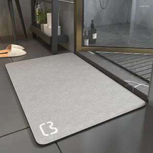 Tapetes de banho Diatomite Absorvente Banheiro Porta Tapete Retângulo Tapete Doméstico Secagem Rápida Chuveiro Banheira Anti-Slip Mat