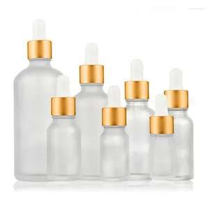 Storage Bottles 5pcs Glass Eye Dropper Refillable Jars Vials Perfume Pipette Empty Container For Essential Oils 5/10/15/30/50/100ml