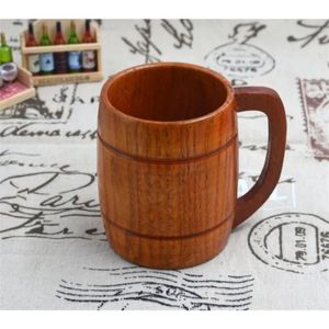 2024 350ml Classic Style Natural Wood Cup Wooden Beer Mugs Drinking For Party Novelty Gifts Eco-friendly "for wooden beer mugs"