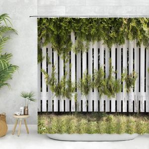 Duschgardiner trä mönster gardin set romantiska blommor rose växt hem dekor vägg skärm polyester tyg badrum med krokar