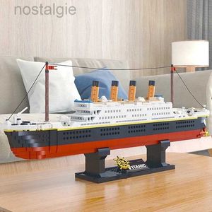 Block 1860/1288 st Titanic Cruise Ship Model Block Ship Building Blocks Gift for Kids Children Home Office Ornament Fast Shipping 240401