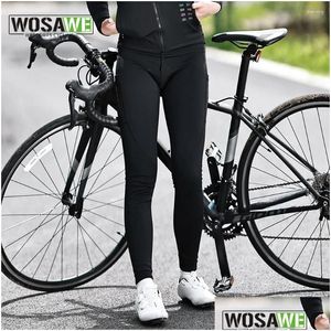 Racing Pants Wosawe Women Cycling Bib Long Trousers Tight Road Bike Lady Team Spring Autumn Ride Breattable Quick Dry Gel Pad Drop Del Otga7