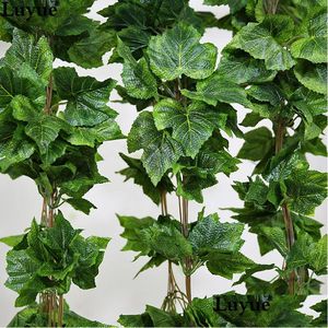 Decorative Flowers & Wreaths Real Artificial Flower Silk Grape Leaf Garland Faux Vine Ivy Indoor /Outdoor Home Decor Wedding Green Chr Dhvpl