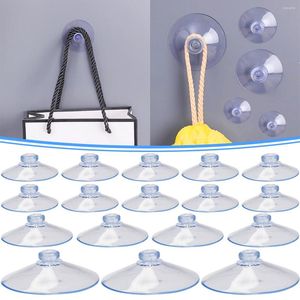 Hooks 20Pcs Suction Cups Transparent Plastic Pads Round Sucker Holders For Kitchen Bathroom Car Window Glass Decor Supplies