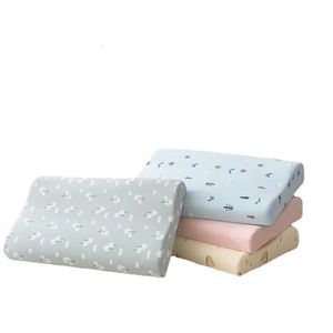 Cartoon Childen Latex Pillow Memory Foam Core Dammtät Protector Case Infant Summer Breattable Sleeping 240325