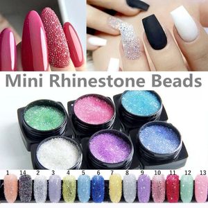 13Box 0608mm Micro Mini Perlen Klar AB Caviar Crystal Gardient Nail Art 3D Dekoration 240328