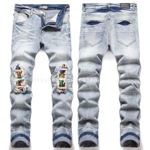 Men's Jeans New Youth High Street Skinny Pants Print Pattern Stretch Fit Jeans Men Black Designer Jeans Men Black Distressed Jeans Black Jeans Black Jeans Designer