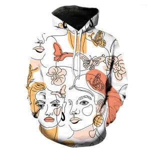 Sweatshirts Women's Hoodies Line Portrait Unisex 3D Printed Fashion 2023 Streetwear Sweatshirts With Hooded Overdized Cool Tops