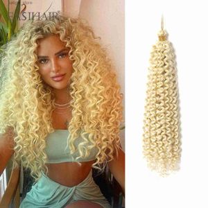 Synthetic Wigs EASIHAIR Synthetic Crochet Hair Wigs with Curly Ends Butterfly Locs Crochet Goddess Braid Blonde Dreadlocks Women Hair Y240401