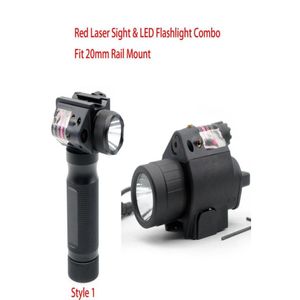 Taktiska tillbehör Red Laser Sight LED Flash Light Combo Ficklight Fit 20 MM Picatinny Rail Mount 2793566 Drop Delivery Sports Outd DHMZF