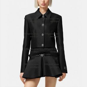 Designer two Piece Set jacket dress woman clothing outerwears Lapel neck luxury brand clothing long sleeves leisure style sportswear