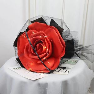 Dekorativa blommor Stora PE Rose Artificial Flower Bridal Bouquet Festiv DIY Stage Layout Natural Contsed Handcraft Material Pack