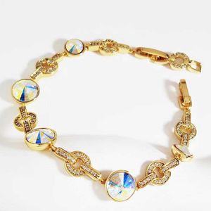 سلسلة Crystal Trend Womens Wedding Bracelet Jewelry Bijoux accessories من Austria Best Valentines Day Gift Q240401