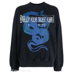 Bir Bing Tyler Tasarımcı Sweatshirts Siyah Spor Klasik Mektup Pamuk Kazak Jumper Günlük kazak Kadın Bing Hoodies 221