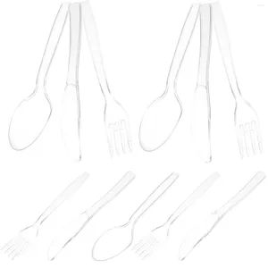 Forks 50 Set Disposable Knife And Fork Spoon Silverware Plastic Party Kit Cutlery Dinnerware Wedding Dessert