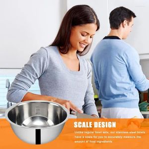 Bowls 5pcs Stainless Steel Mixing Kitchen Salad Set Nesting Storage Bowl Cooking With Scale Tools For Baking