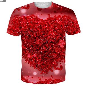 Hot Selling Digital Printed Herr T-shirts For Valentines Day Couples Love Casu