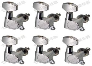 Prata 6R cordas de guitarra elétrica botão Tuning Pegs Chaves sintonizador Cabeças de máquina Peças de guitarra Acessórios de instrumentos musicais1997027